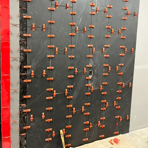 Dodger Stadium locker room tile work